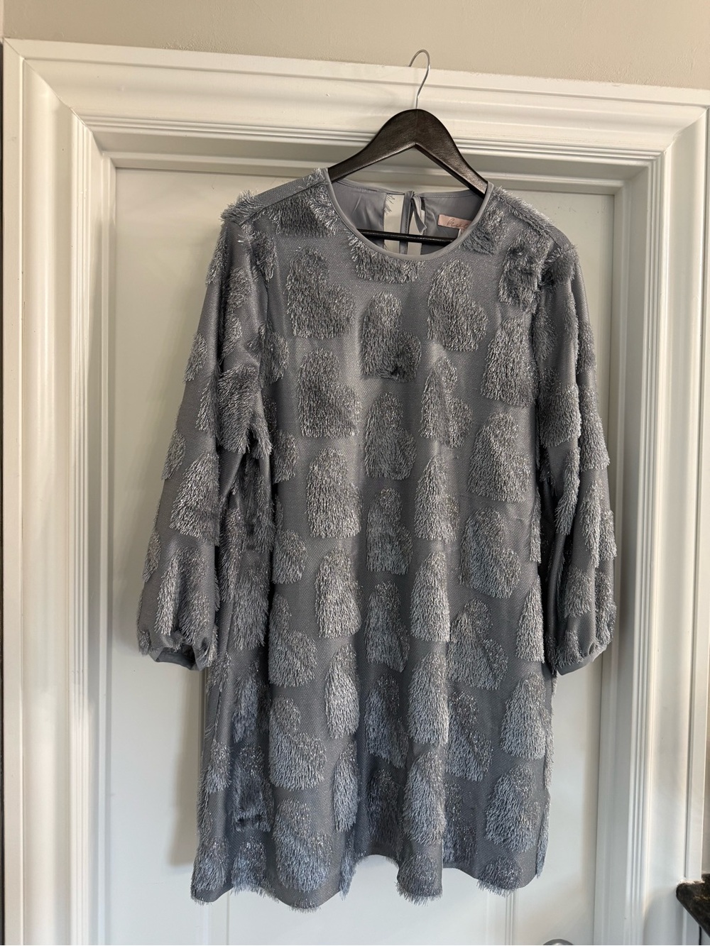 Anthropologie: Hutch Textured Gray Shift Dress